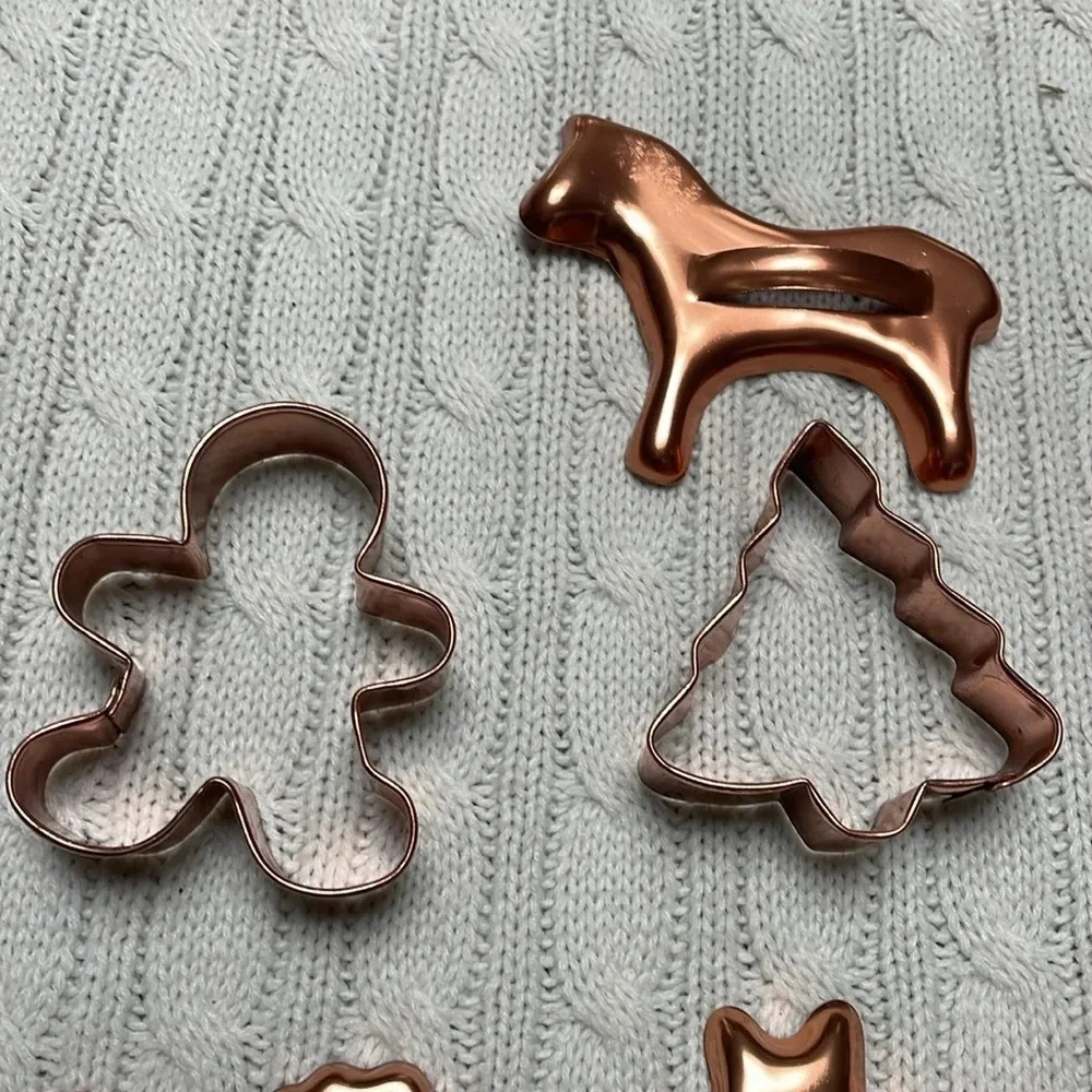 10 copper cookie cutters. Everyday and holidays like Xmas Easter & Thanksgiving